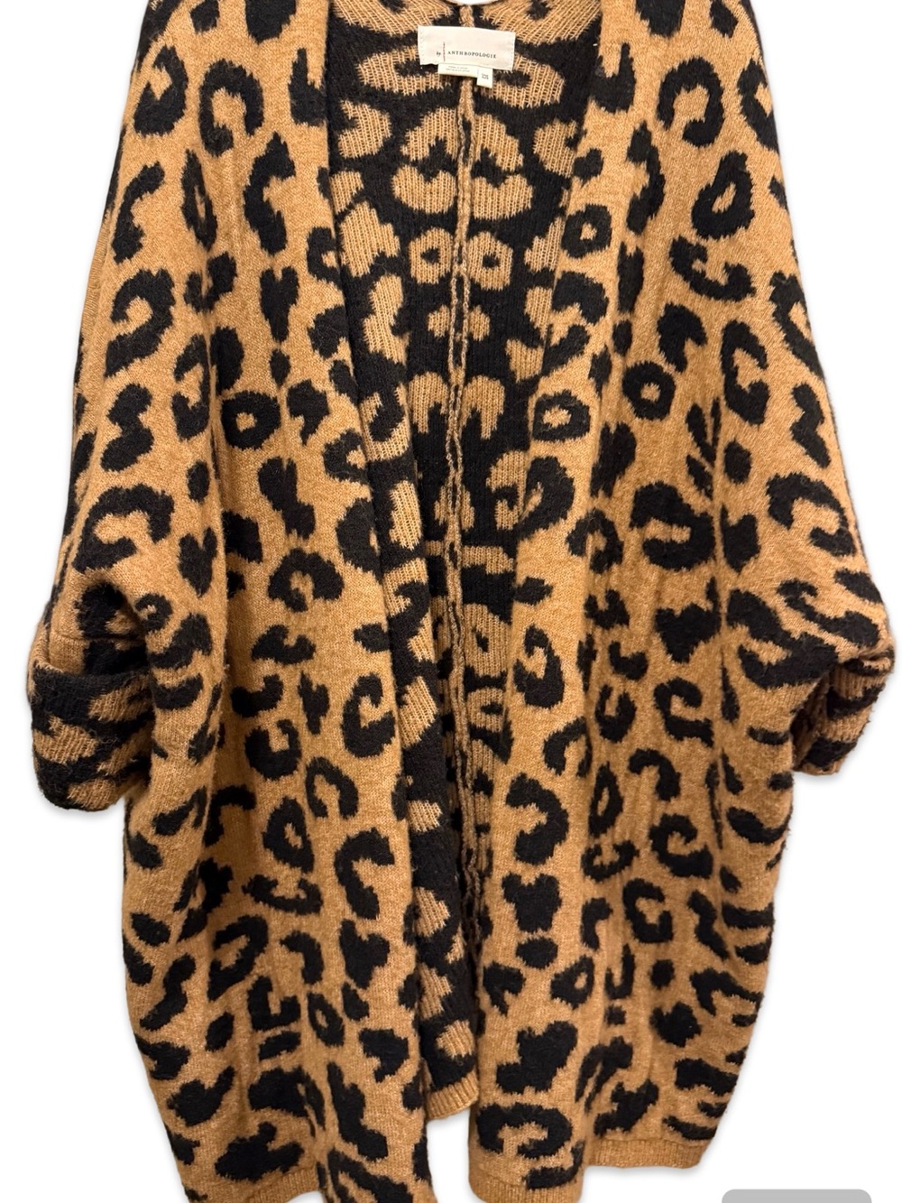Anthropologie Leopard Print Open Cardigan - Tan/Black